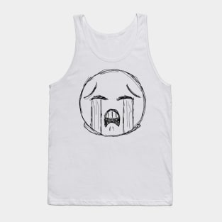 Dark and Gritty Loudly Uncontrollably Crying Emoji Face Tank Top